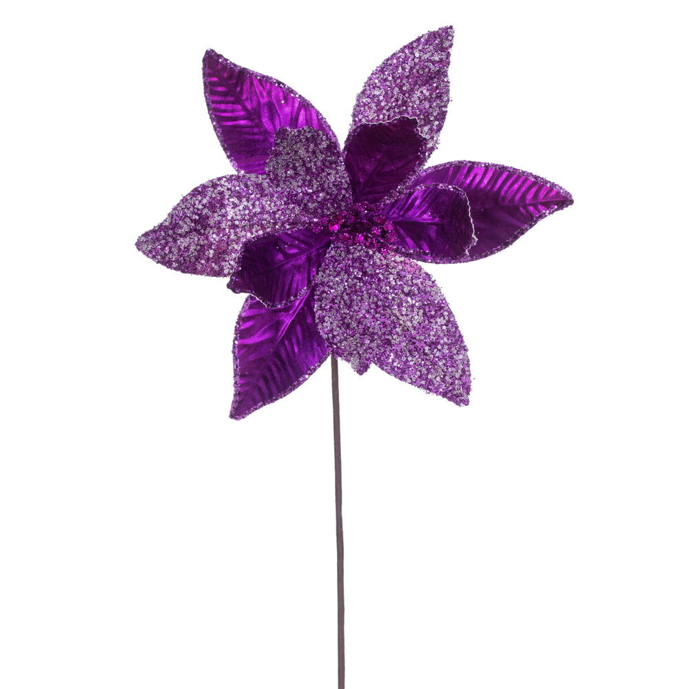 21.5" Poinsettia 11" Flower - Set of 6
