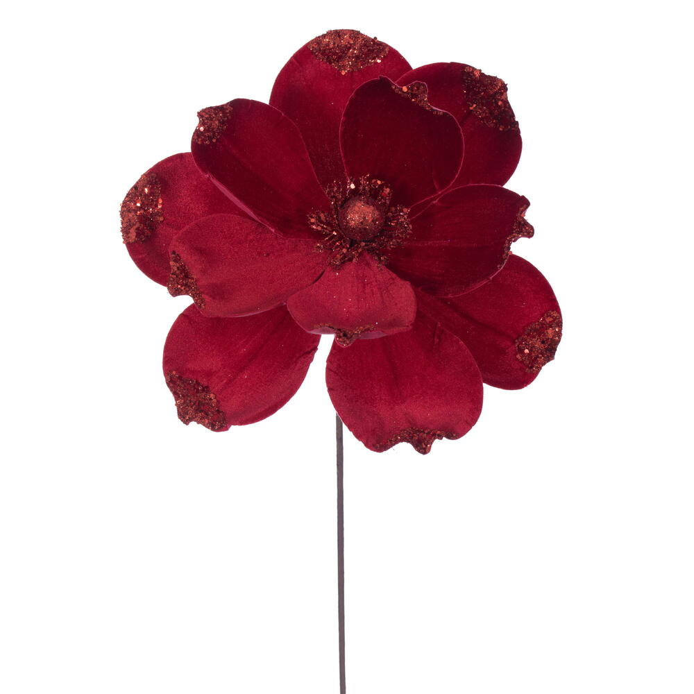21.5" Velvet Magnolia 13" Flower - Set of 4