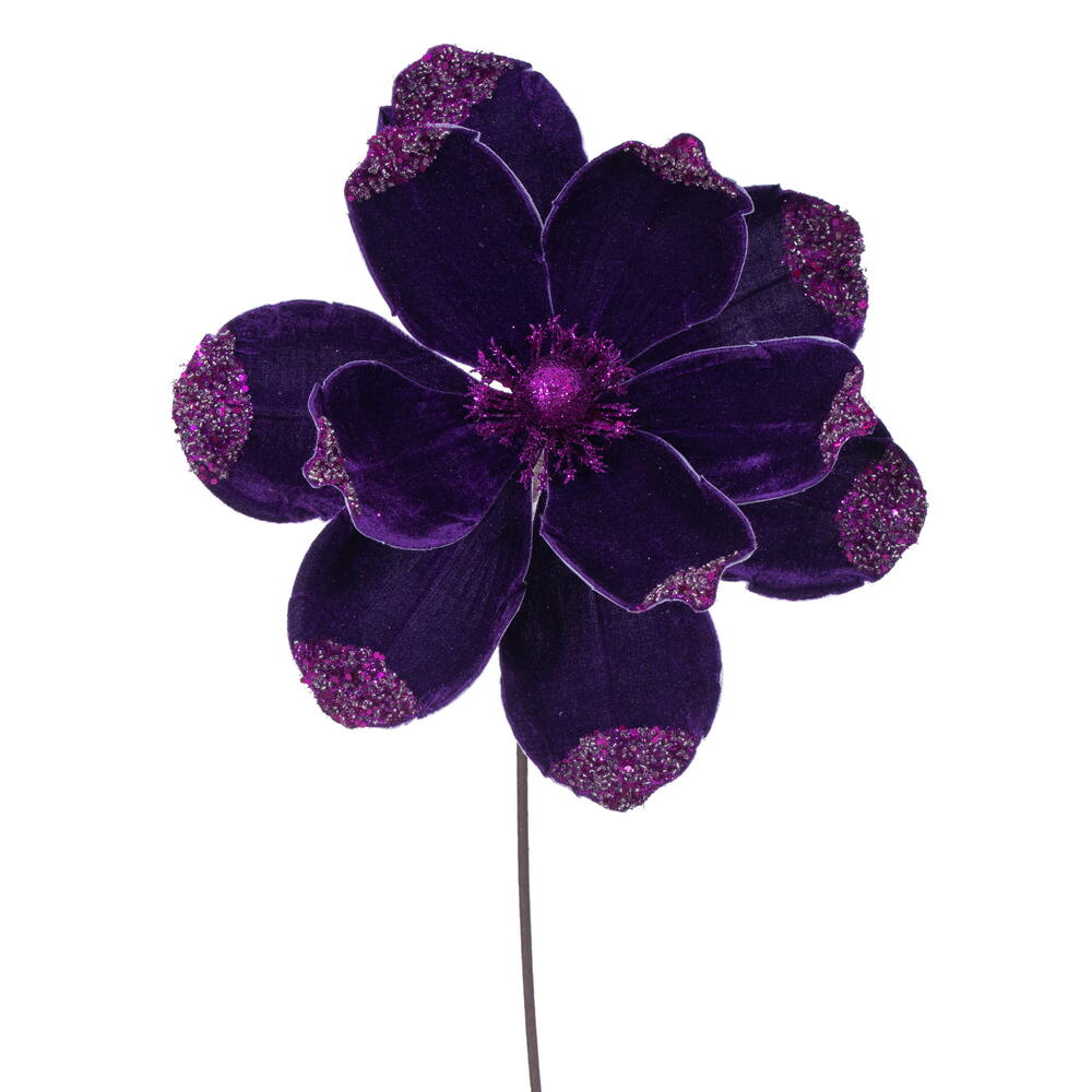 21.5" Velvet Magnolia 13" Flower - Set of 4