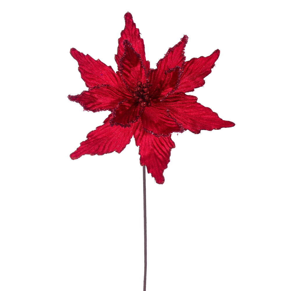 21.5" Poinsettia 12" Flower - Set of 6