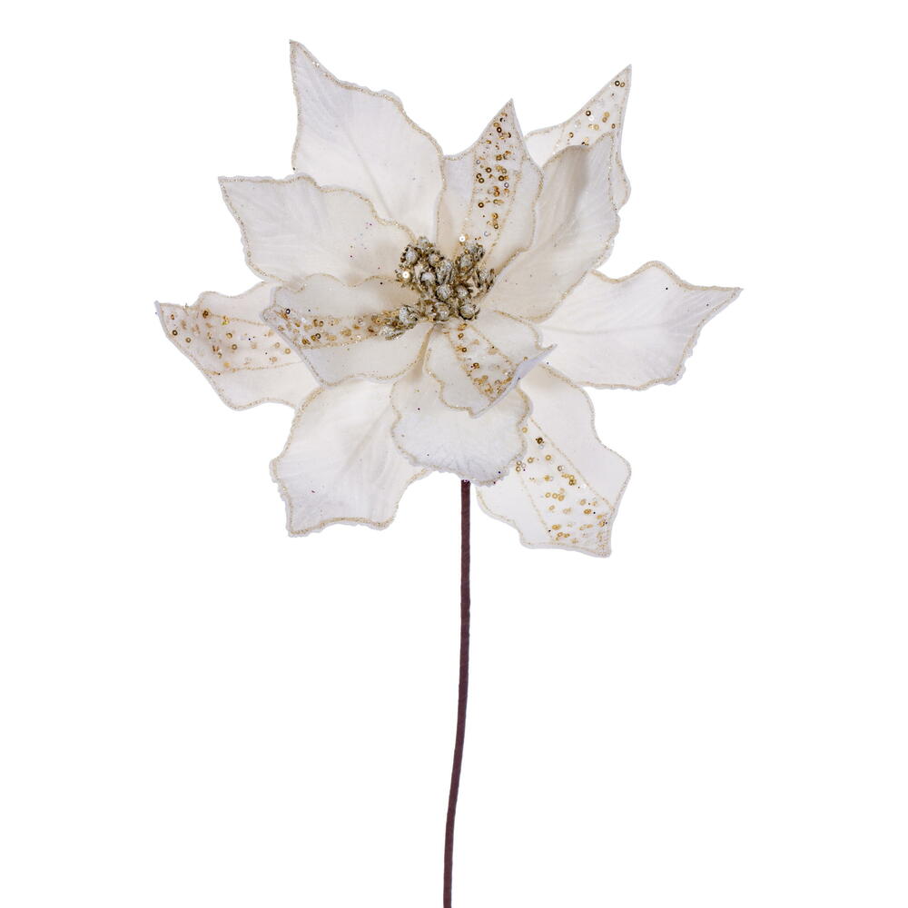 20" Velvet Striped 10" Flower - Set of 3