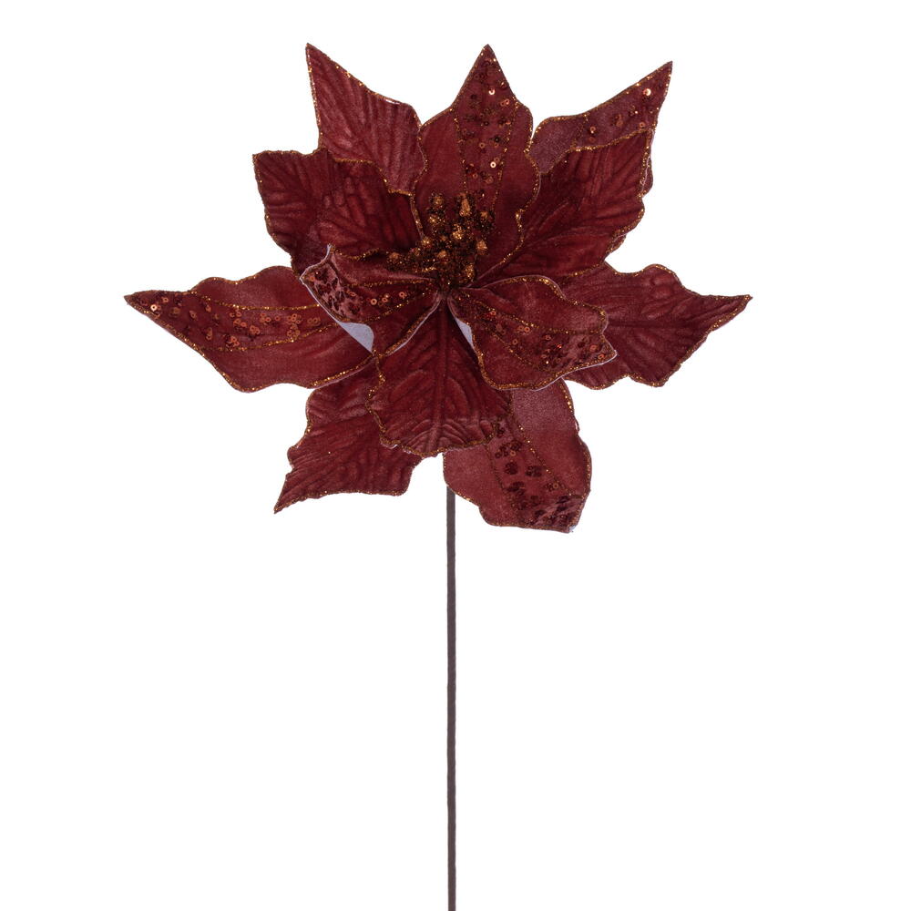20" Velvet Striped 10" Flower - Set of 3