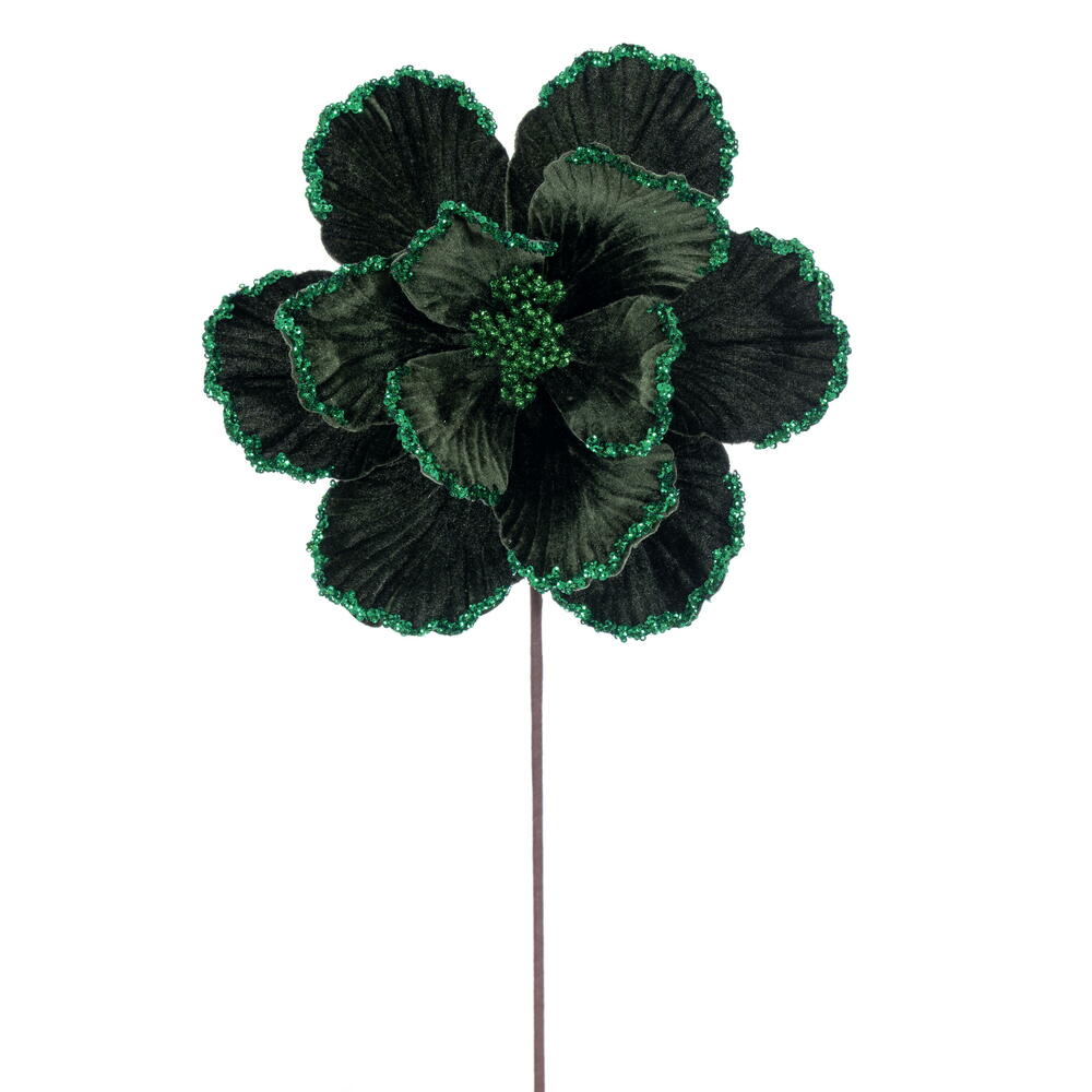 20" Velvet Magnolia 10" Flower - Set of 3