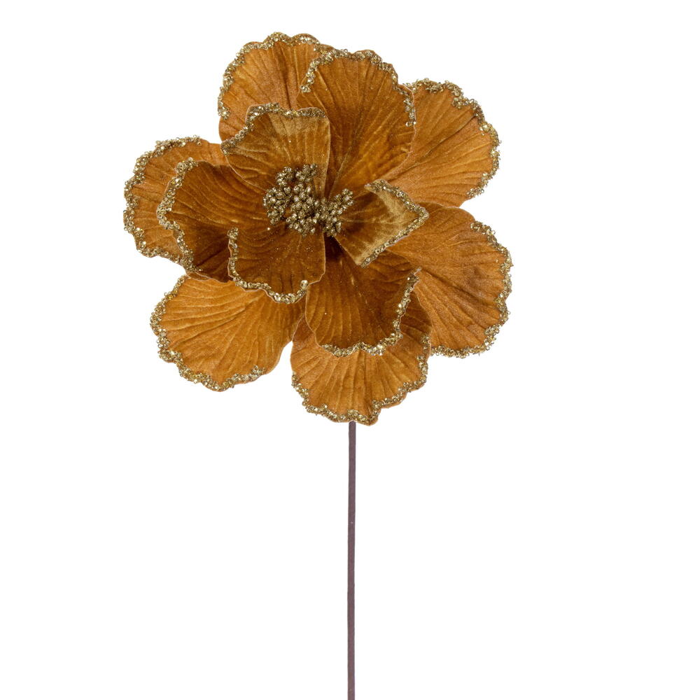 20" Velvet Magnolia 10" Flower - Set of 3