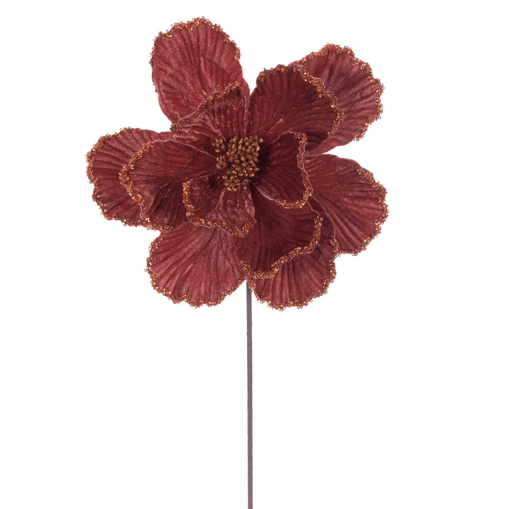 20" Velvet Magnolia 10" Flower - Set of 3