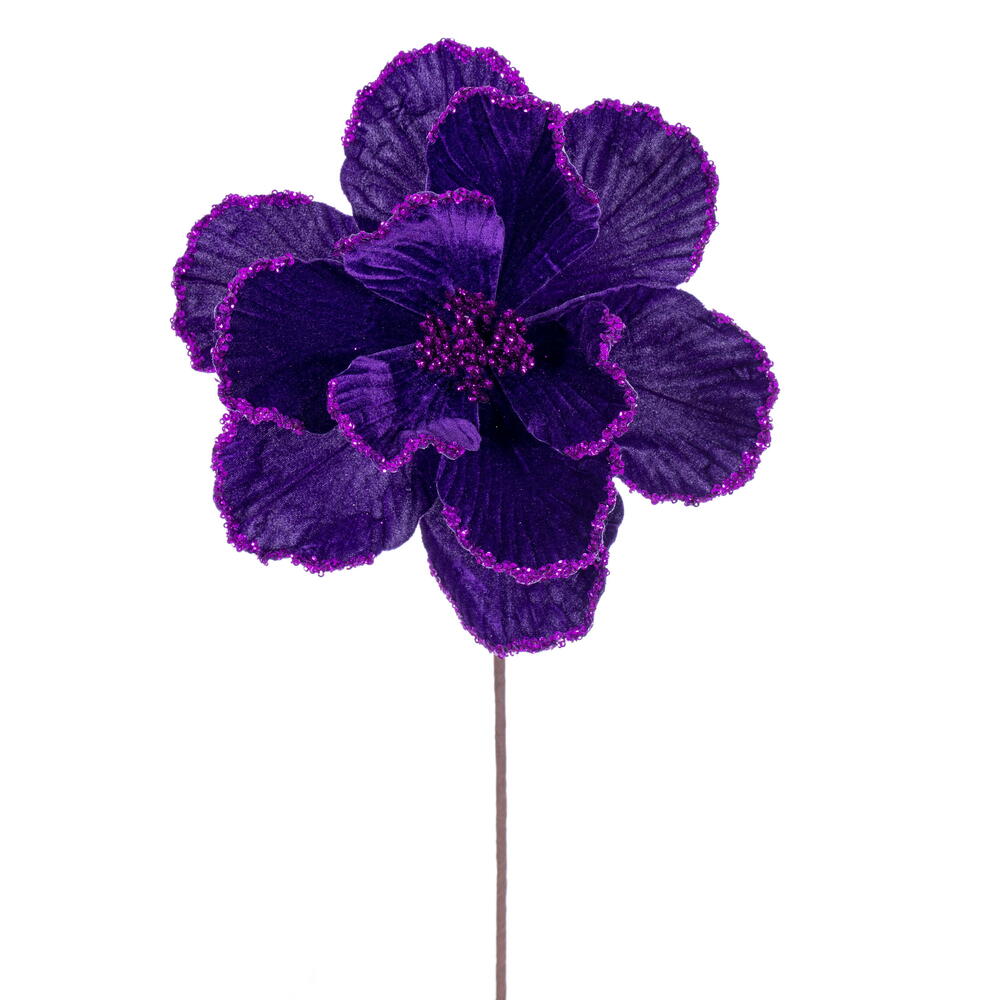 20" Velvet Magnolia 10" Flower - Set of 3