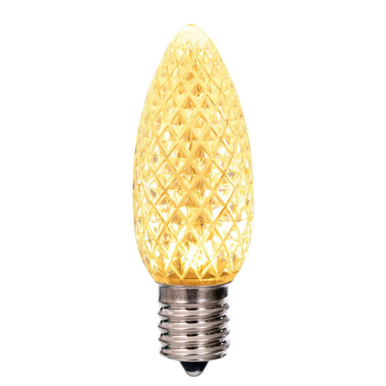 LED C9 - Transparent Faceted Bulbs - All Colors - Steady