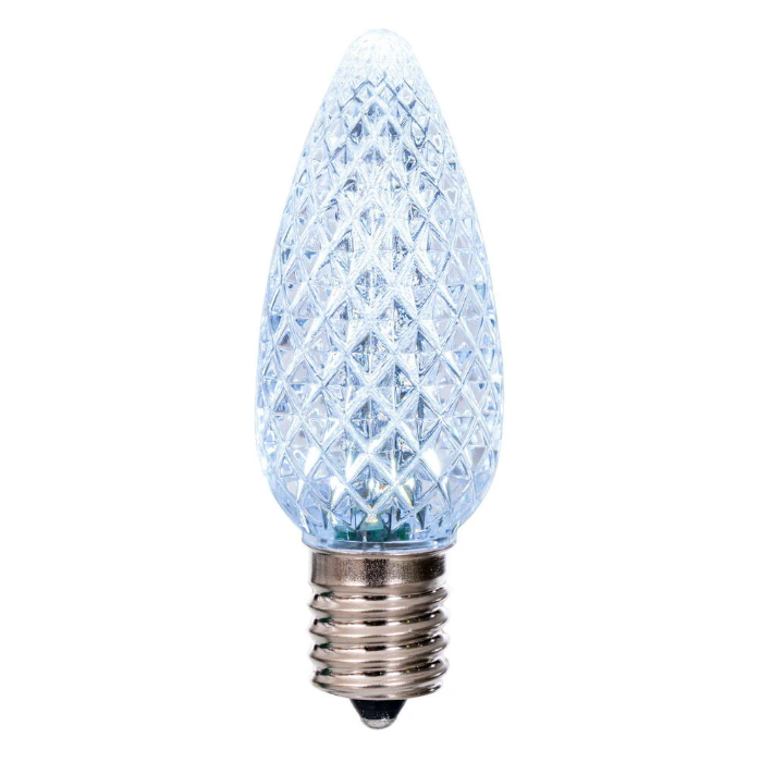LED C9 - Transparent Faceted Bulbs - All Colors - Steady