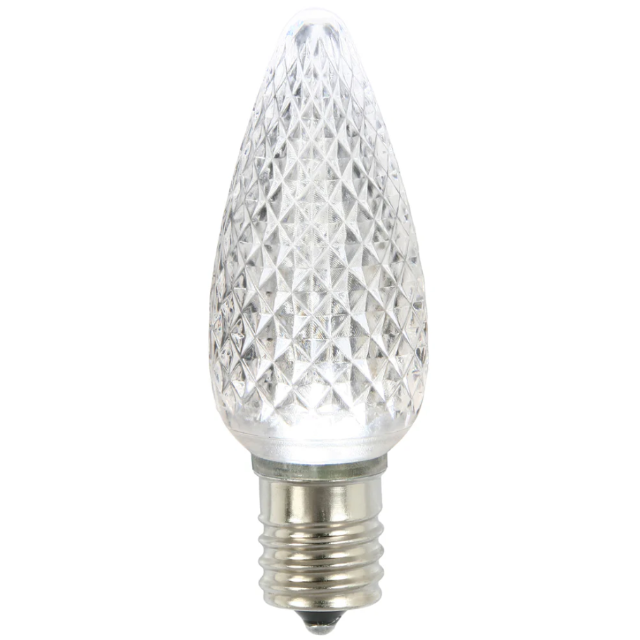 LED C9 - Transparent Faceted Bulbs - All Colors - Steady