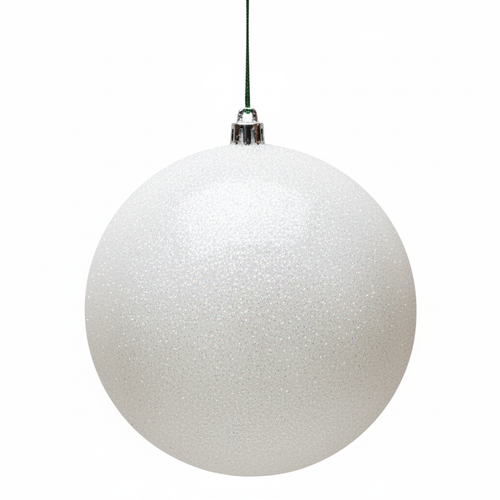 10" White Matte Ball Ornament UV Drilled Cap