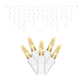 Commercial Steady Icicle Lights M5 Faceted - 70 Lights - White Wire