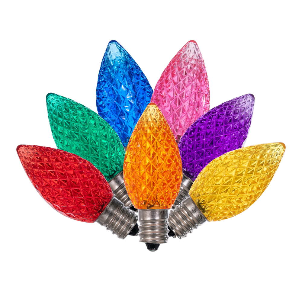 LED C7 - Transparant Faceted Bulb - Steady