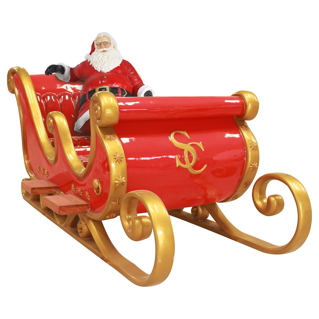 10 Foot Santa Sleigh 4 Seater Resin Display