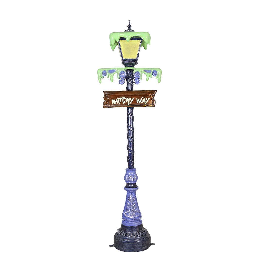 7 Foot Slim Witch Lamp Post Resin Display